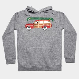 Woody Wagon with Springer Spaniel and Canoe! Hoodie